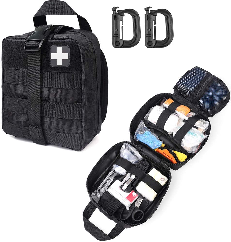 La pochette médicale militaire de premiers secours BlackTactical comprend un patch de la croix rouge