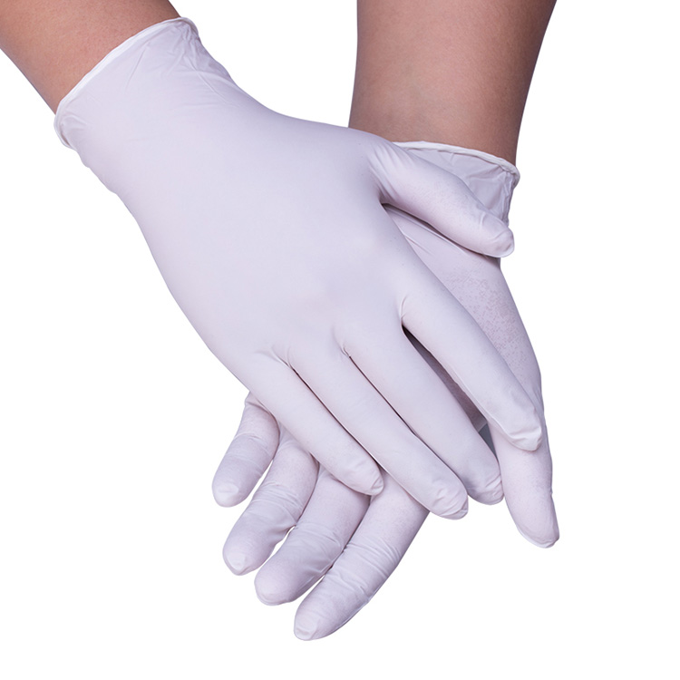 Gants jetables en nitrile médical blanc sans poudre