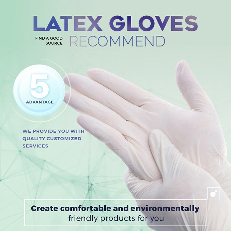 Gants médicaux en latex sans poudre