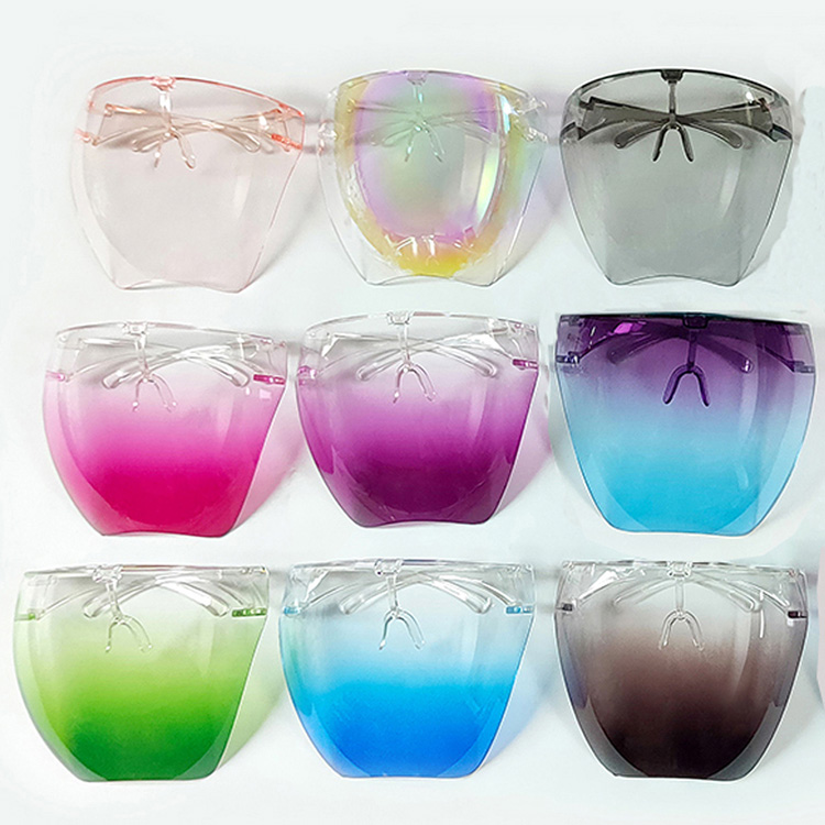 Bouclier de lunettes de protection en plastique transparent anti-buée